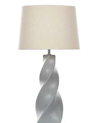 Beliani L&aacute;mpara de mesa cer&aacute;mica gris