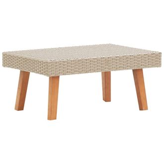 vidaXL Mesa De Centro De Jard&iacute;n Rat&aacute;n Sint&eacute;tico Beige Vidaxl