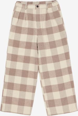 Woolrich unisex Pantaloni in misto lana e nylon con motivo a quadri Beige Taglia XS