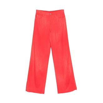 Ermanno Scervino Wide Trousers, female, Red, Size: 3XS Wide Trousers