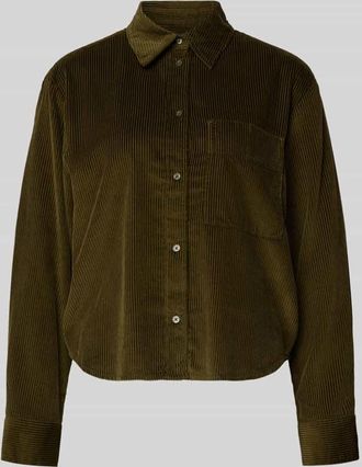 Marc O'Polo Comfort Fit Hemdbluse aus reiner Baumwolle in Khaki, Größe 40