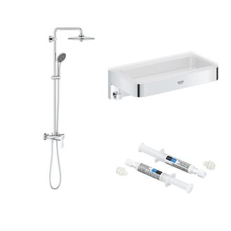 GROHE Columna De Ducha Mec&aacute;nica Grohe Vitalio Joy 260 + Pastilla Rectangular Grohe Start Cube + Pegamento Quickglue