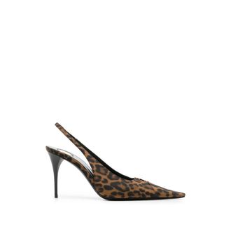Saint Laurent Leopard Print Slingback Pumps