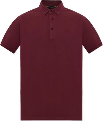 Etro Polo met geborduurd logo - Heren - Polos - Rood - XL - Katoen - Tops
