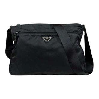 Prada Pre-owned Cross Body Bags, unisex, Black, Size: ONE SIZE Pre-owned Vintage Nylon Shoulder Bag