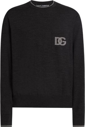 Dolce & Gabbana Grijze Sweaters voor Mannen - Heren - Ronde hals truien - Grijs - M - Truien & Vesten