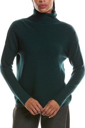 Fort&eacute; Cashmere Textured Slouchy Funnel Neck 100% Cashmere Sweater
