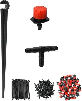 OEM Kit Di Irrigazione Automatico Per Giardino Da 150 Pezzi: Irrigatori A Goccia, Raccordi A T E Picchetti Di Fissaggio