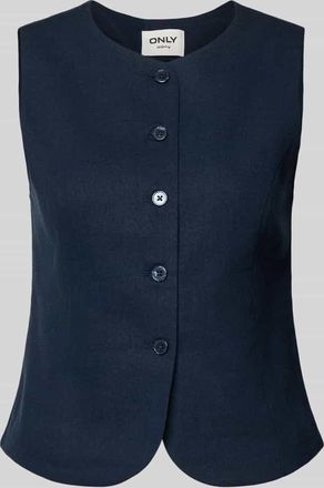 Only Regular Fit Weste aus Viskose-Leinen-Mix Modell GOA in Marine, Gr&ouml;&szlig;e 34