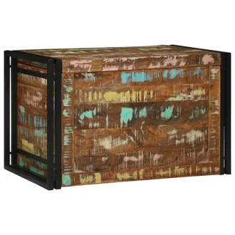 Berkfield Home Multicolour Storage Box 80 x 50 x 50 cm - Solid Reclaimed Wood in Brown