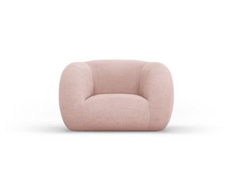 Cosmopolitan Design Sill&oacute;n de tejido boucl&eacute; rosa empolvado