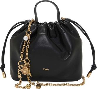 Chlo&eacute; Black Drawstring Mini Shoulder Bag