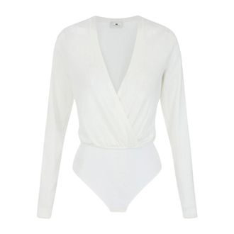 Elisabetta Franchi Geribde gebreide body - Dames - Tops - Wit - Maat: XS