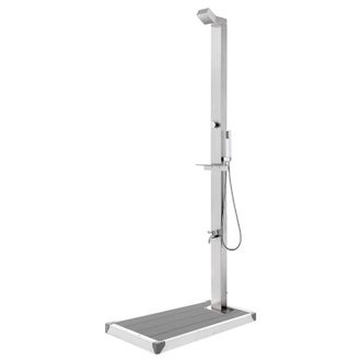 vidaXL Ducha De Jard&iacute;n Con Base Gris 225 Cm Acero Inoxidable Vidaxl