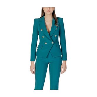 Rinascimento Rinascimento, Blazers, female, Green, Size: M Polyester Blazer with Classic Tailoring