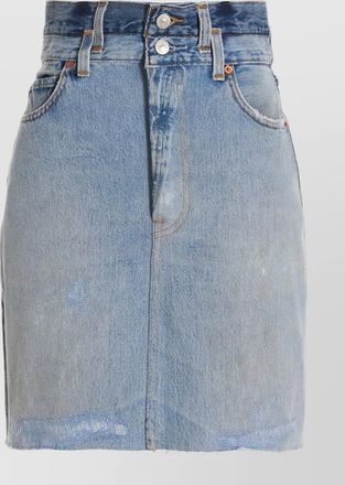 Re/Done denim high-rise pencil skirt