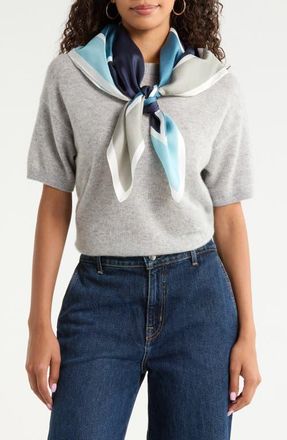 Nordstrom Printed Square Silk Scarf in Blue Triangles at Nordstrom