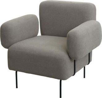 Hhg Hhg - Nunca Usado] Sill&oacute;n De Sal&oacute;n 741, Sill&oacute;n De C&oacute;ctel Sill&oacute;n Tapizado, Tela Boucl&eacute;/metal Textil, Gris