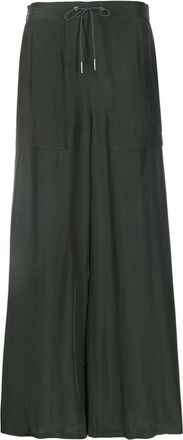 Fabiana Filippi drawstring straight trousers - women - Elastane/Polyester - 40 - Green