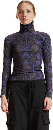 Cynthia Rowley Turtle Neck Lycra Top in Purple Multi at Nordstrom, Size X-Small