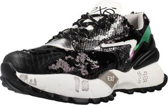 Ex&eacute; D190608 17I PU Deportivo - Dames - Sneakers - Zwart - 38 EU - Leer - Schoenen