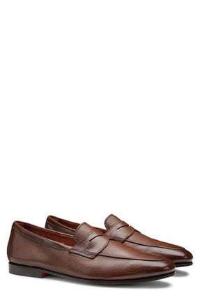 Santoni Carlos Penny Loafer in Light Brown at Nordstrom, Size 10.5