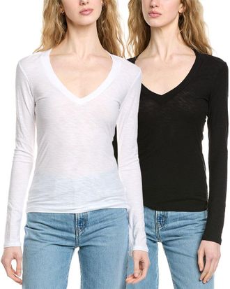 James Perse 2pk Relaxed V-Neck T-Shirt