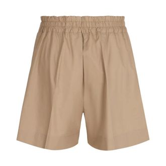 P.A.R.O.S.H. Canyox Katoenen Shorts met Plooi - Dames - Korte Broeken - Beige - S - Katoen - Korte Broeken