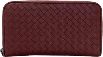 Bottega Veneta Pre-owned Long Wallet (Bi-fold) - Dames - Vintage Accessoires - Rood - ONE Size - Leer - Vintage