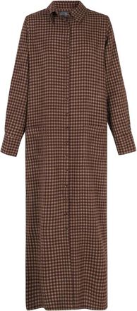 Cortana Fred- bordeaux geruite overhemdjurk - Dames - Shirt Kleedjes - Rood - M - Wol - Kleedjes