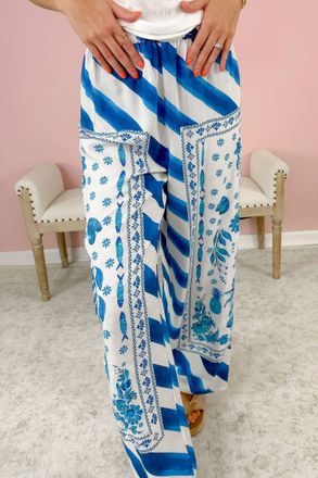 America & Beyond Womens Marina Striped Pants In Blue