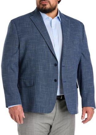 Michael Kors Big & Tall Mini Houndstooth Sport Coat in Navy at Nordstrom, Size 52Xl