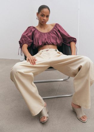 Mango Sandali pelle tacco zeppa grigio - Donna - 36 - MANGO