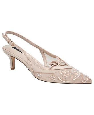 French Connection Quinny Embroidered Bead Heel in Nude at Nordstrom, Size 10