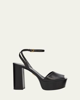 Prada 115mm Nappa Leather Platform Sandals