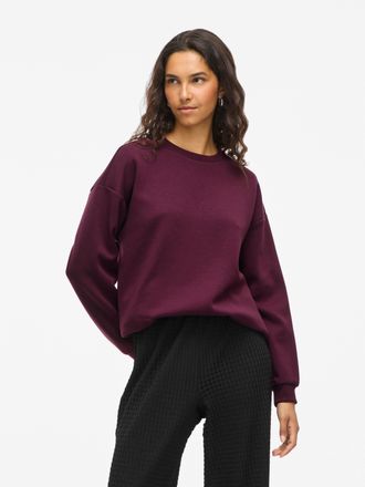 Vila Sweatshirt VILA VISANDY L/S SWEAT TOP - NOOS, Damen, Gr. XL, lila (fig), Sweatware, Obermaterial: 50% Viskose, 44% Polyester, 6% Elasthan, unifarben, 