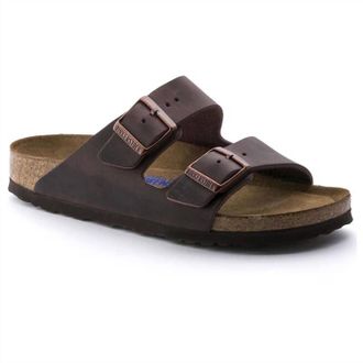 Birkenstock Womens Arizona Soft Footbed Oiled Leather Sandals In Habana