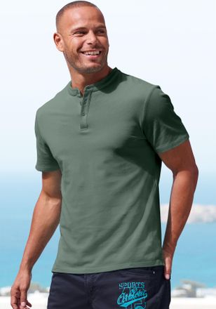 John Devin Poloshirt JOHN DEVIN mit Stehkragen, Herren, Gr. S (44/46), gr&uuml;n (salbei), Piqu&eacute;, Obermaterial: 100% Baumwolle, unifarben, regular fit normal, Rundhal