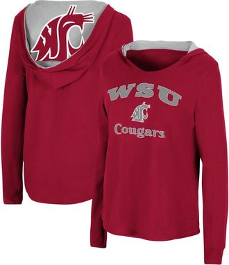 Colosseum Womens Colosseum Crimson Washington State Cougars Catalina Hoodie Long Sleeve T-Shirt at Nordstrom, Size Small