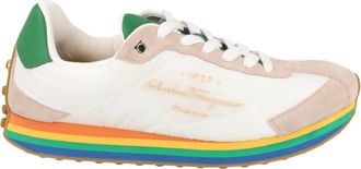 Ferragamo Iggy Mixed Media Sneakers