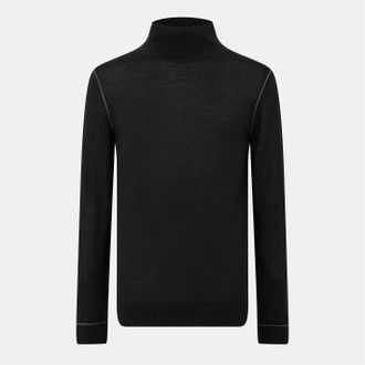 HUGO BOSS Mens Turtle Neck Long Sleeve Sweater in Dark Blue - Size 2XL