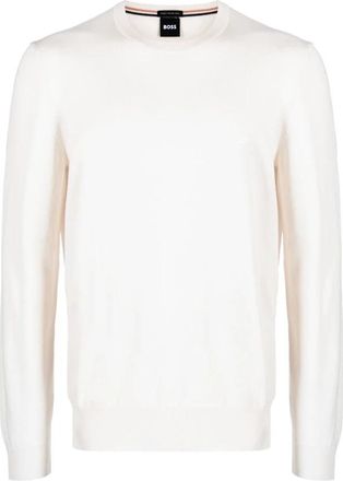 HUGO BOSS Sueter Botto Natural - Heren - Ronde hals truien - Wit - M - Truien & Vesten