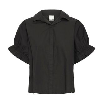 Ichi Ichi, Overhemden, Dames, Zwart, XS, Katoen, Ihsami Sh Blouse