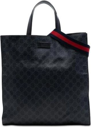 Gucci Pre-owned Canvas Satchel - Dames - Vintage Shopper - Zwart - ONE Size - Leer - Vintage