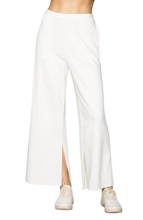 Melloday Side Split Wide Leg Knit Pants in Bone at Nordstrom, Size X-Large