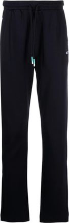 BOSS embroidered-logo track pants - men - Elastane/Cotton/Polyester - M - Blue