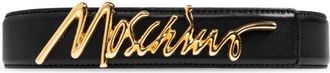 Moschino Leren Riem - Dames - Riemen - Zwart - 75 CM - Leer - Accessoires