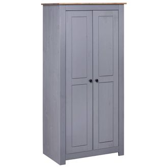 vidaXL Vidaxl - Armario Madera Maciza Pino Gris Panam&aacute; Range 80x50x171,5 Cm