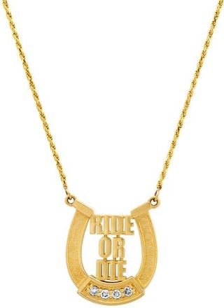 Established Ride or Die Horseshoe Pendant Necklace in Yellow Gold at Nordstrom