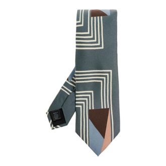 Dolce & Gabbana Ties, male, Green, Size: ONE SIZE Vintage-print Twill Tie